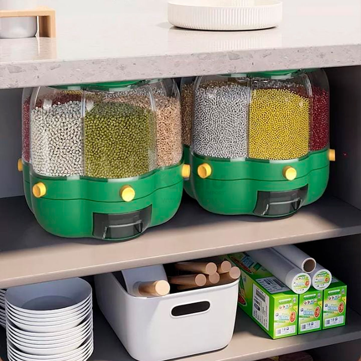 Dispensador de Menestra 360° 6KG Verde RYBIU IMPORT