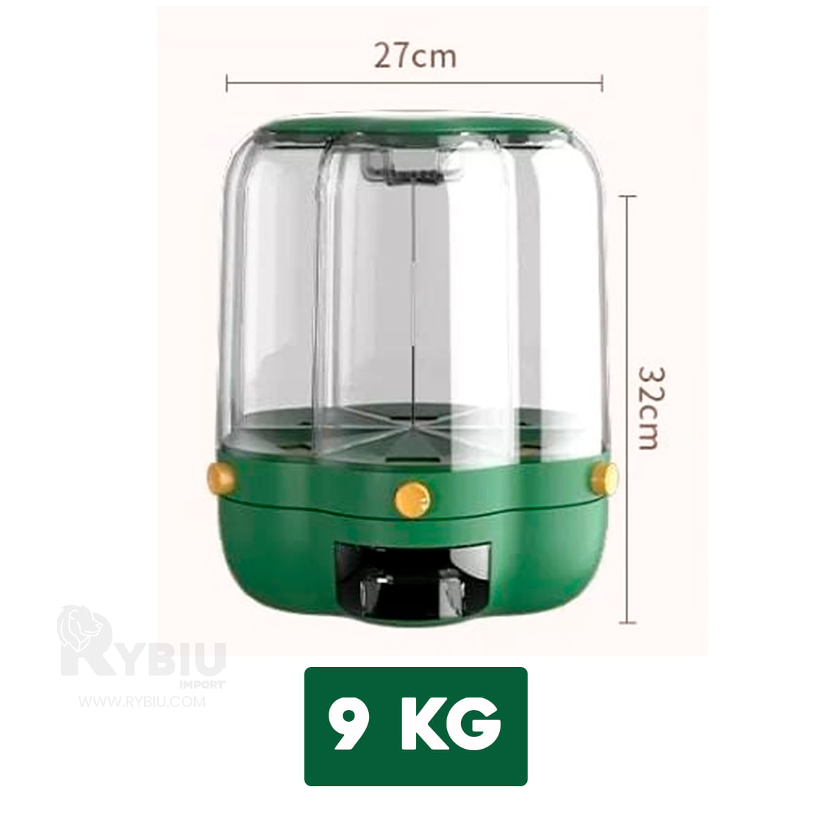 Dispensador de Cereales 9KG Verde