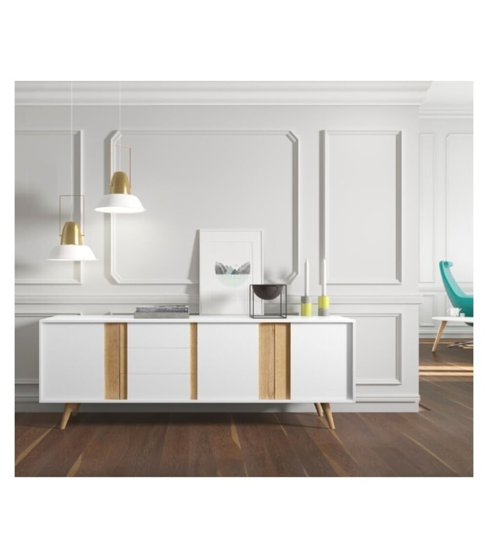 Aparador Contemporáneo Travis Blanco-Duna 195 cm