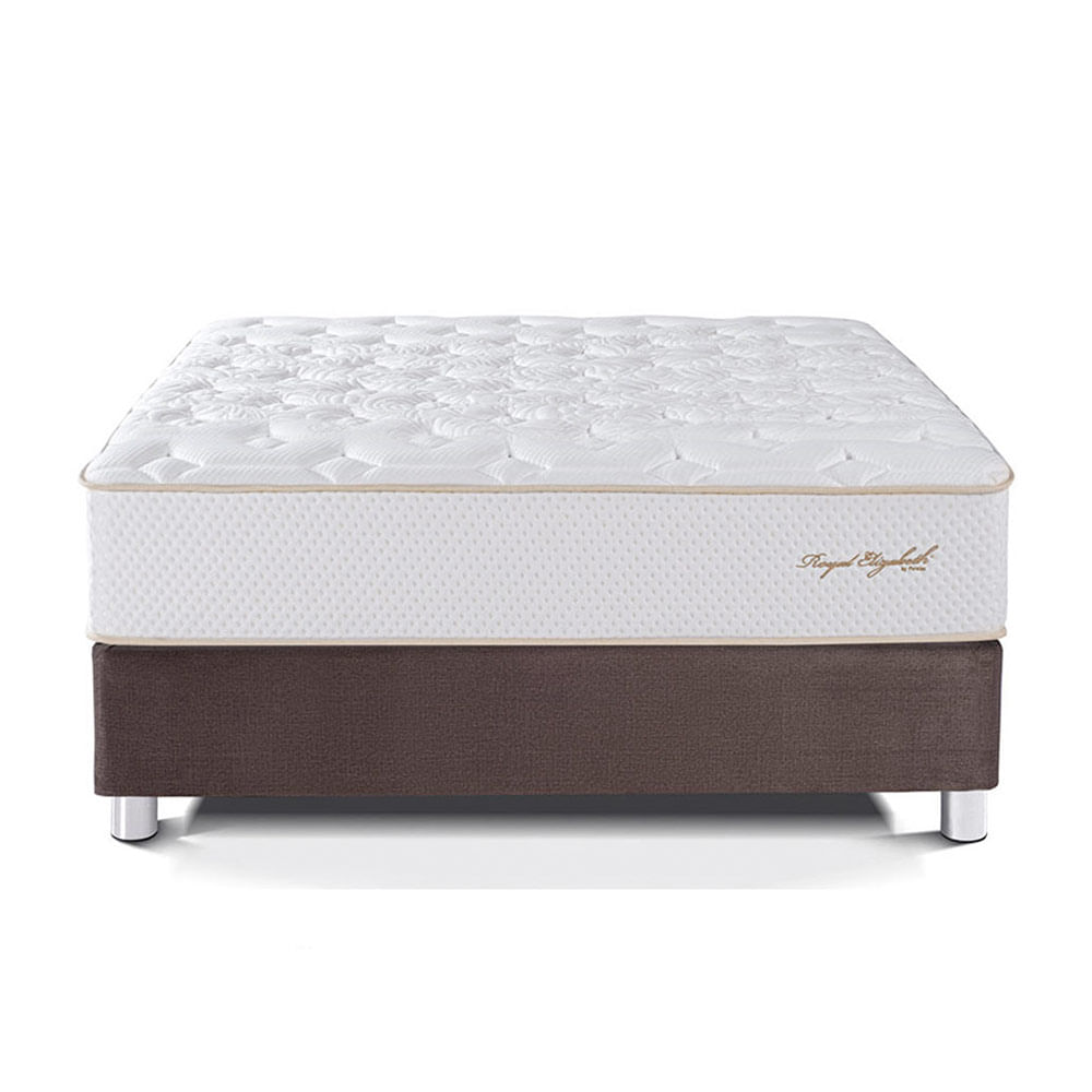 Cama Box Tarima PARAISO Royal Elizabeth Chocolate Queen +2 Almohadas Viscoelásticas + Protector
