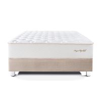 Cama Box Tarima PARAISO Royal Elizabeth Champagne 1.5 Plazas +1 Almohada Viscoelástica