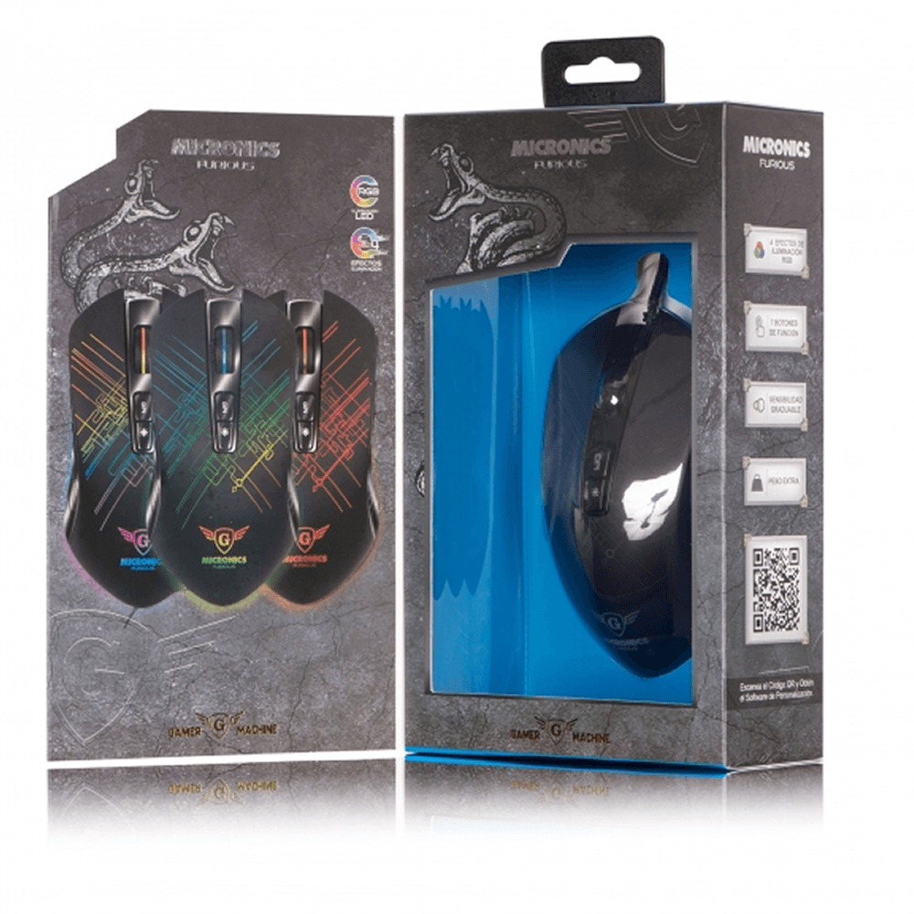 Mouse Gamer Micronics Furius Negro - Promart