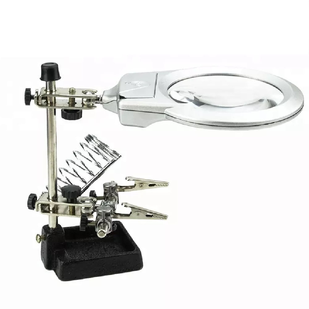 Soporte para Soldar con Lupa y Luz V2