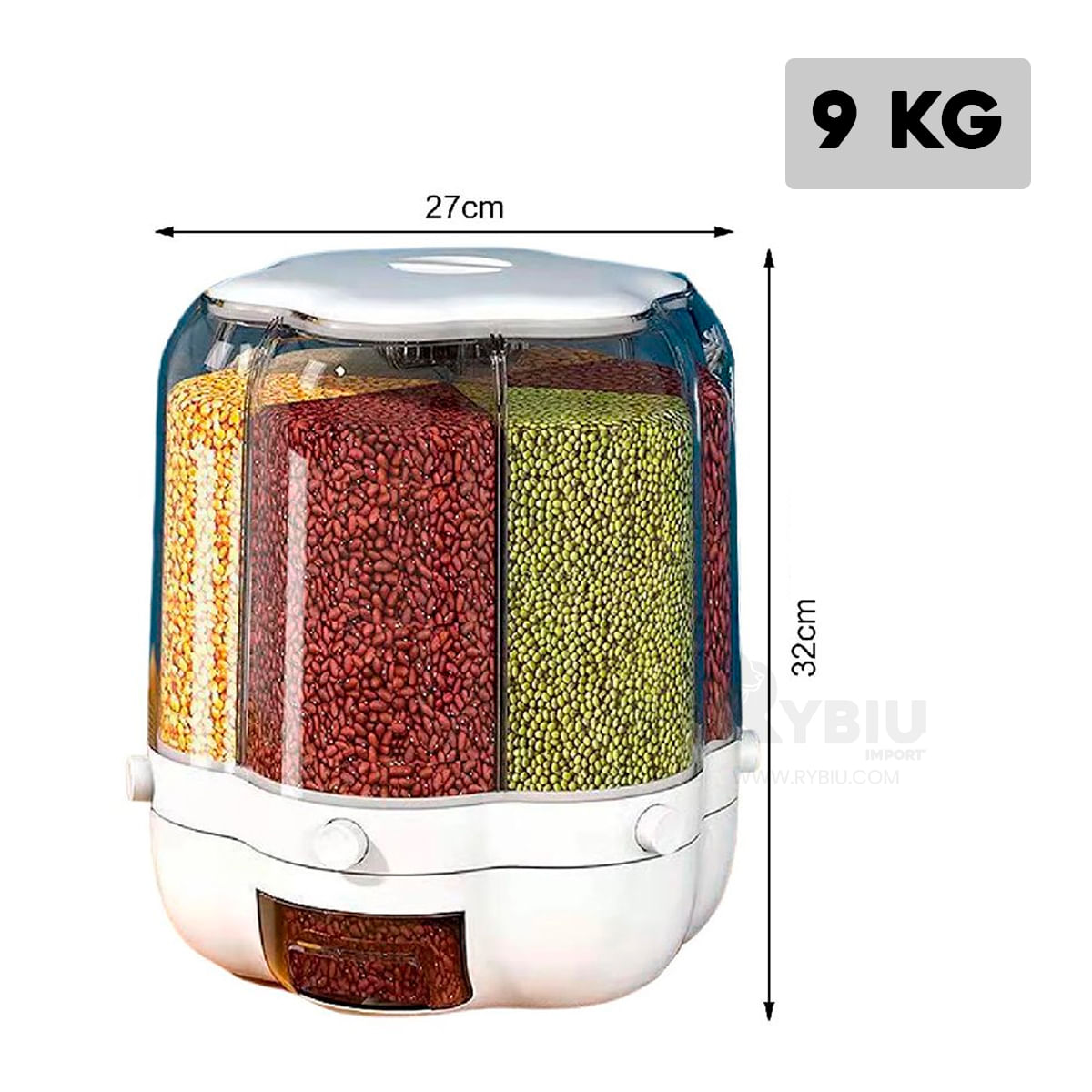 Dispensador Giratorio 360° 9KG Blanco