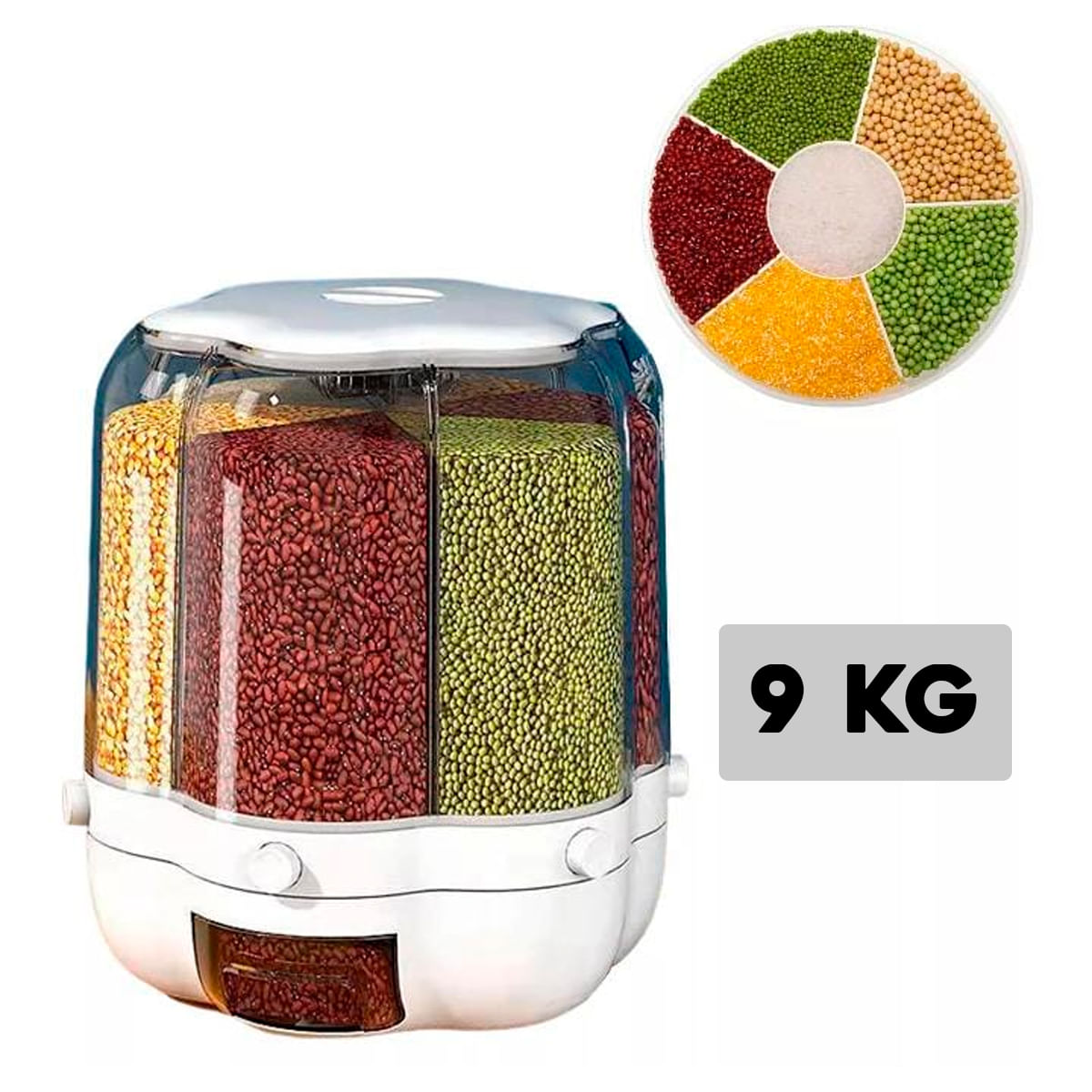 Giratorio 360° de Cereales 9KG Blanco