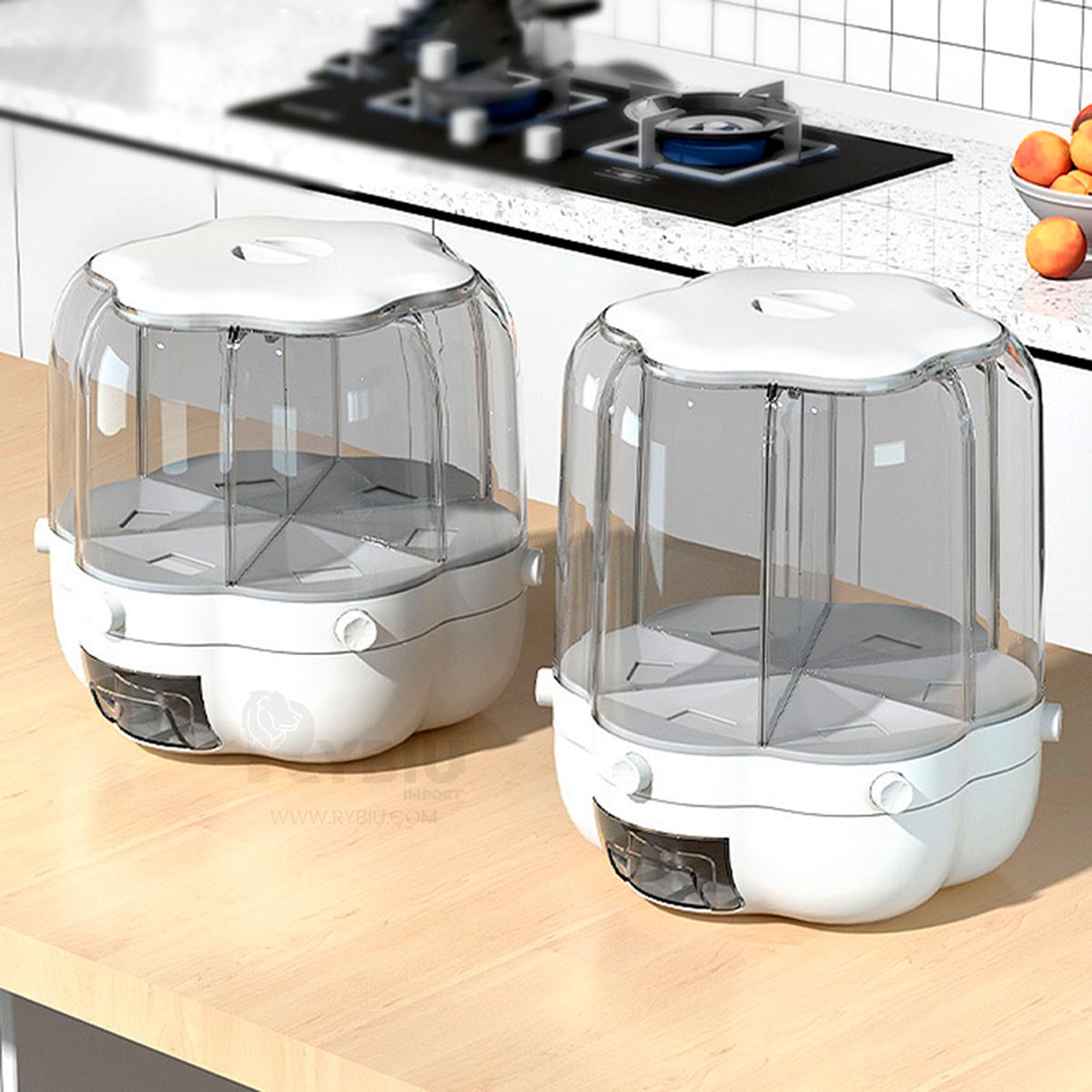 Contenedor Giratorio de Menestras Blanco