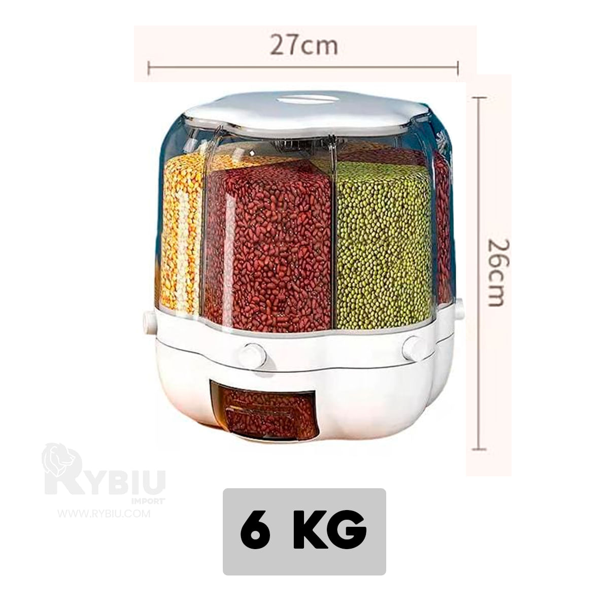 Giratorio Funcional de Menestras 6KG Blanco