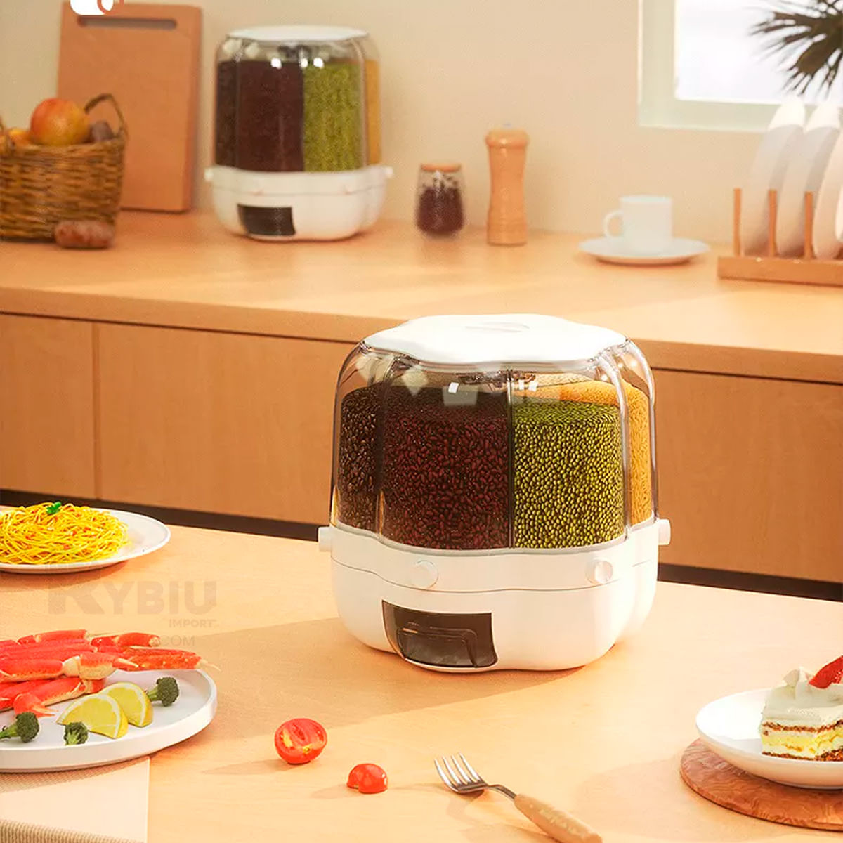 Dispensador Giratorio 360° 6KG Blanco