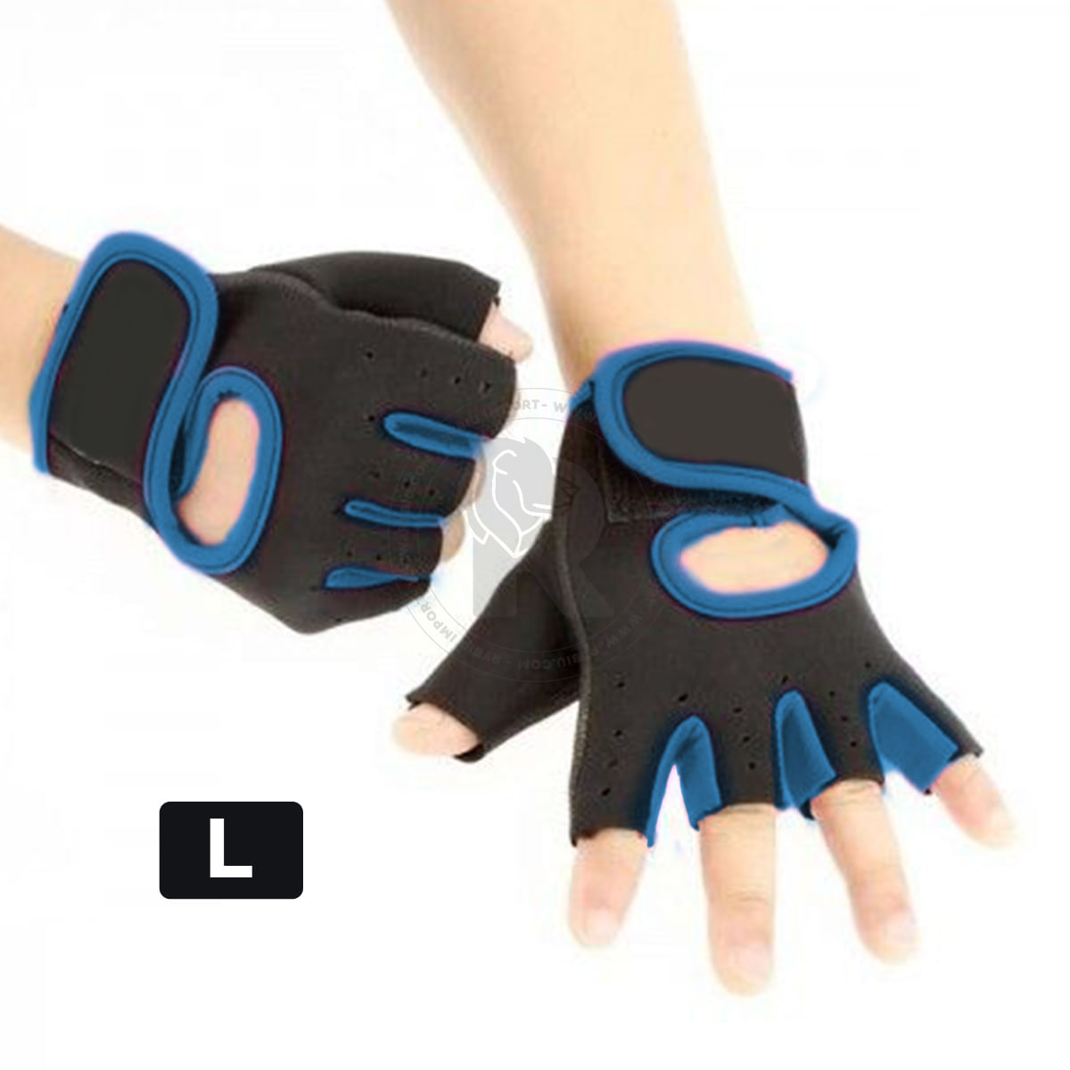 Guantes Antideslizantes Gym  Azul Talla L