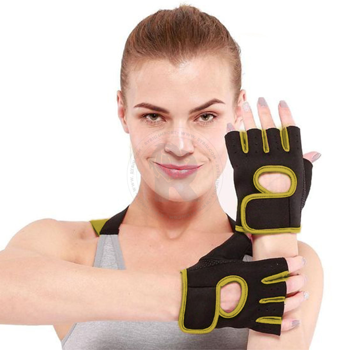 Guantes Deportivos Gimnasio Yellow Talla M