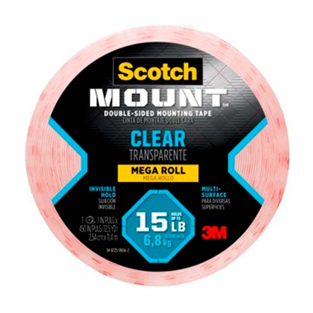 Cinta de Doble Contacto Transparente 3M 25mmx11.4m Acrílico