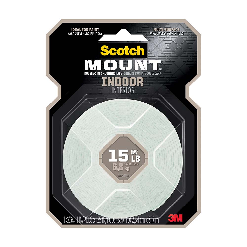 Cinta de Doble Contacto 3M Acrílica Gris para Interiores 25.4mmx3.17m