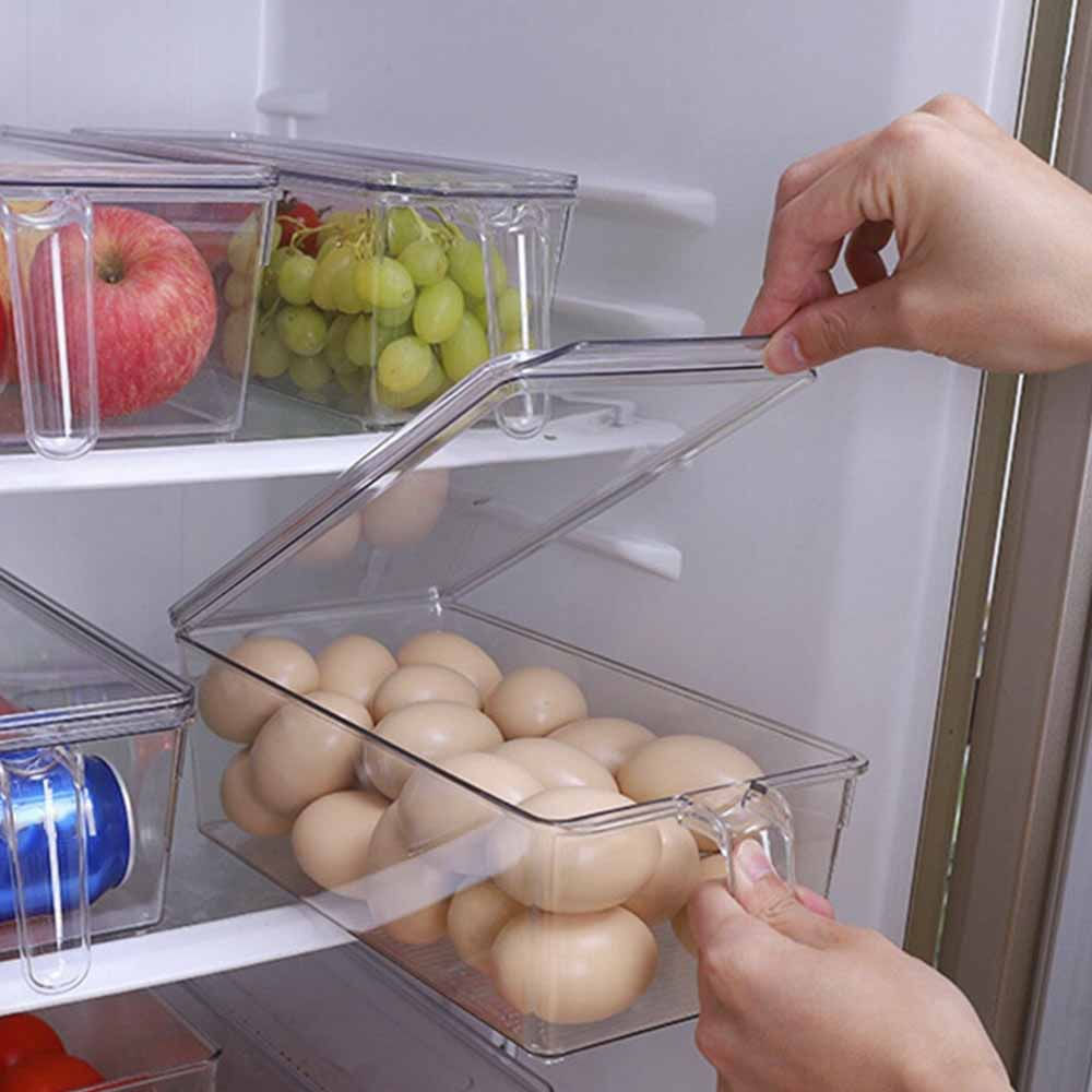 Organizador de Refrigerador Multiusos Grande con Asa y Tapa