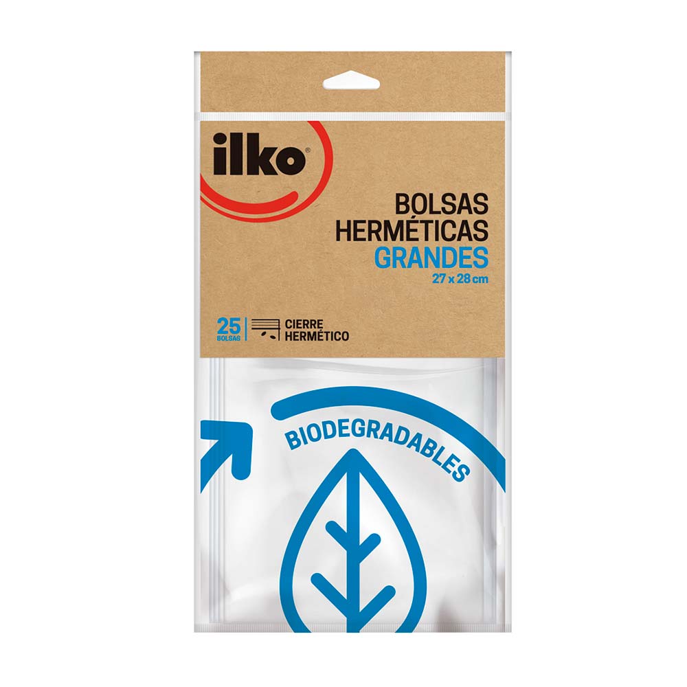 Bolsa hermética verduras biodegradable 27x28cm Ilko