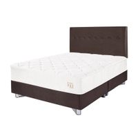 Dormitorio PARAISO Pocket Max Chocolate King + 2 Almohadas + Protector