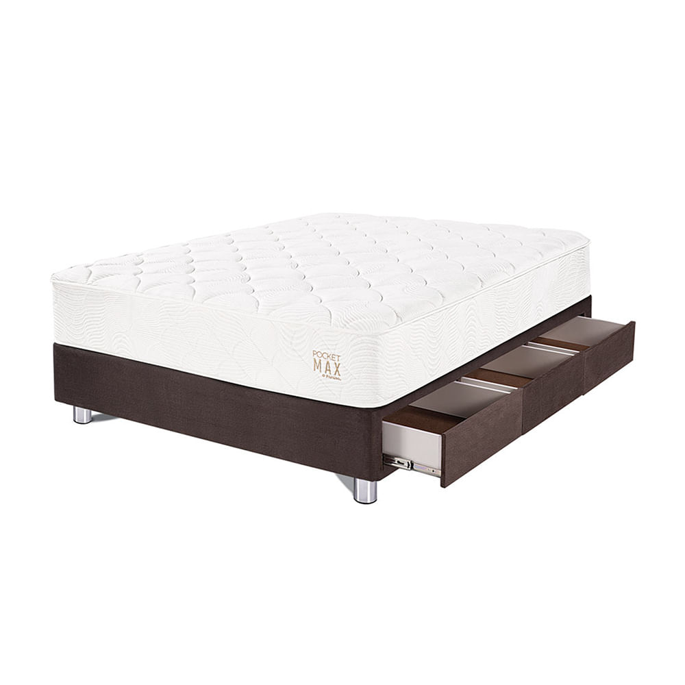 Cama PARAÍSO Pocket 1.5 Plazas Chocolate