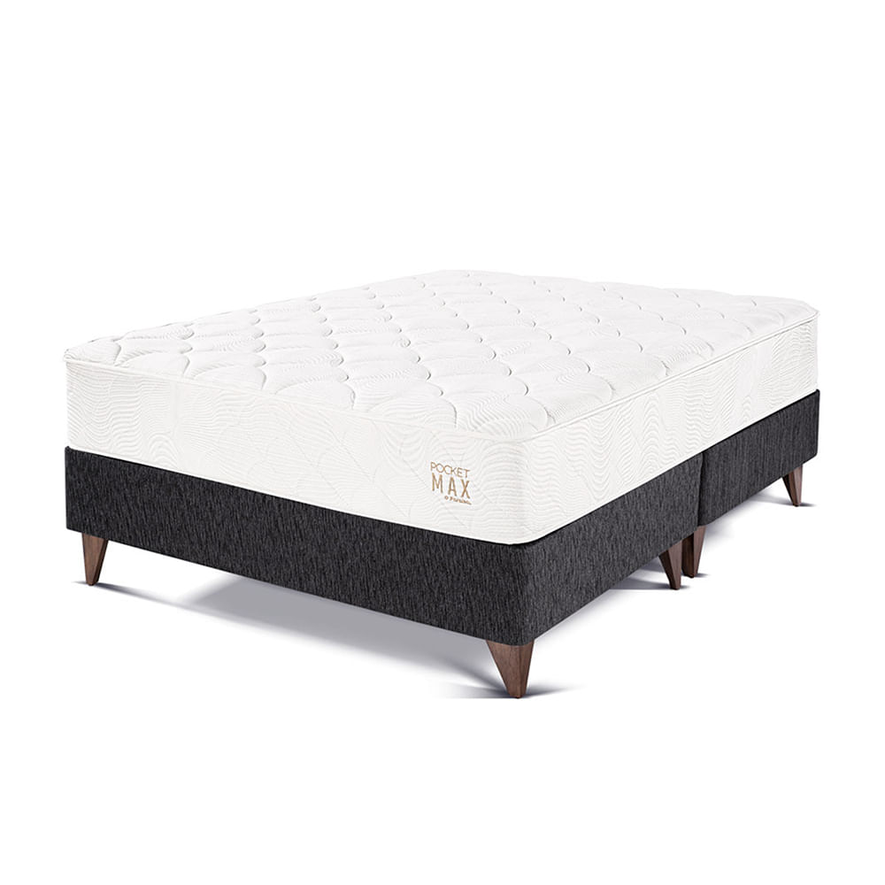 Cama Europea PARAÍSO Pocket Max Queen Charcoal