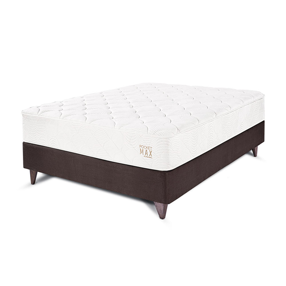 Cama Europeo PARAÍSO Pocket Max 1.5 Plazas Chocolate