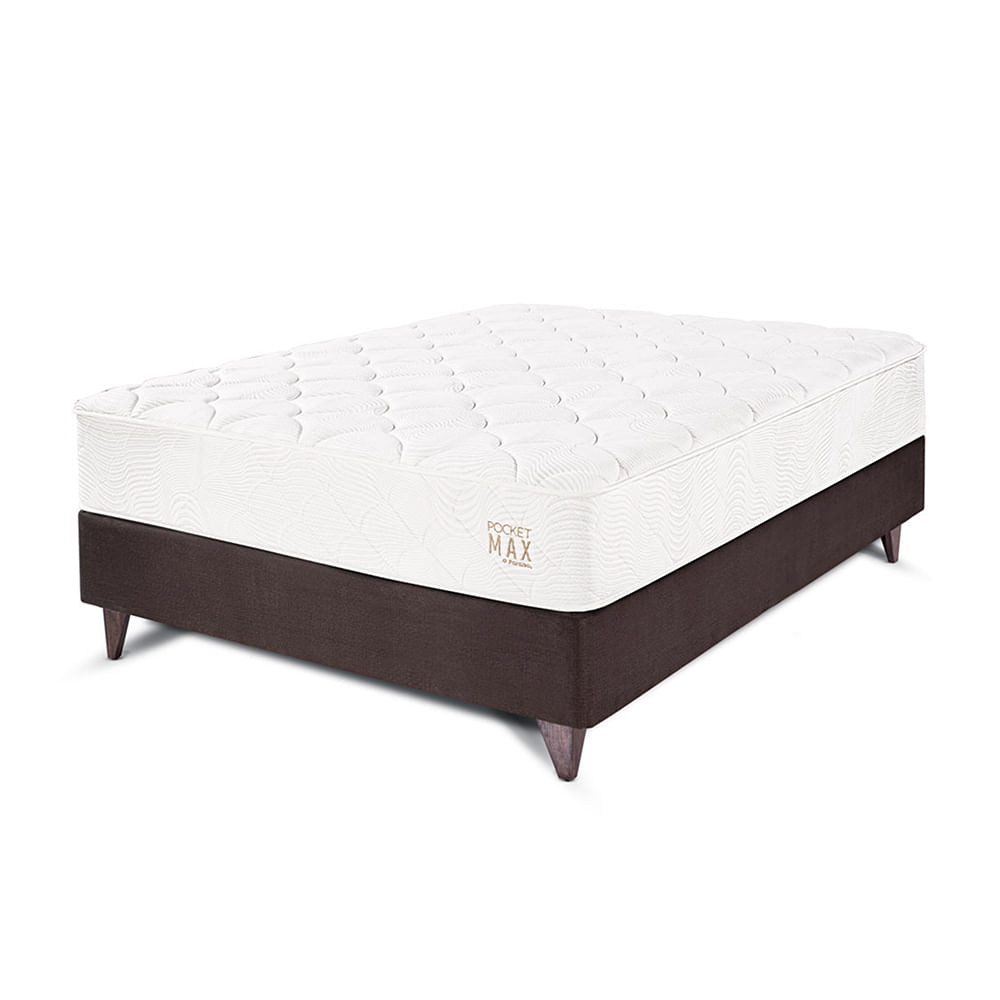 Cama Europea PARAÍSO Pocket Max 2 Plazas Chocolate