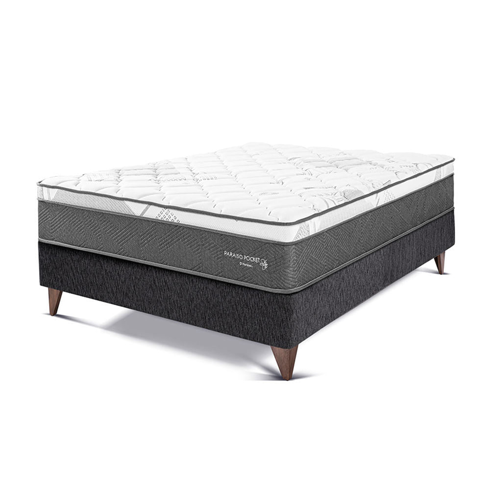 Cama Europea PARAISO Pocket Star 1.5 Plazas Charcoal