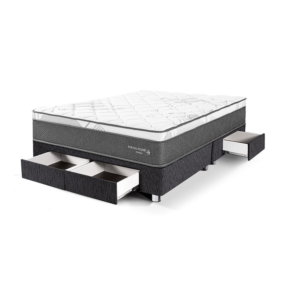 Cama Americana Cajones PARAISO Pocket Star Queen Charcoal