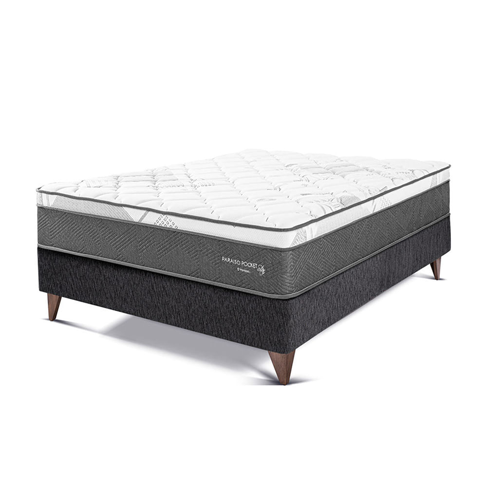 Cama Europea PARAISO Pocket Star 2 Plazas Charcoal