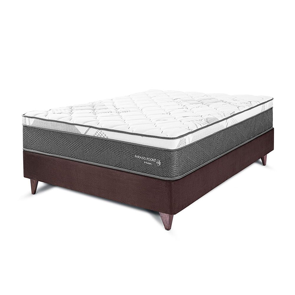 Cama Europea PARAISO Pocket Star 2 Plazas Chocolate
