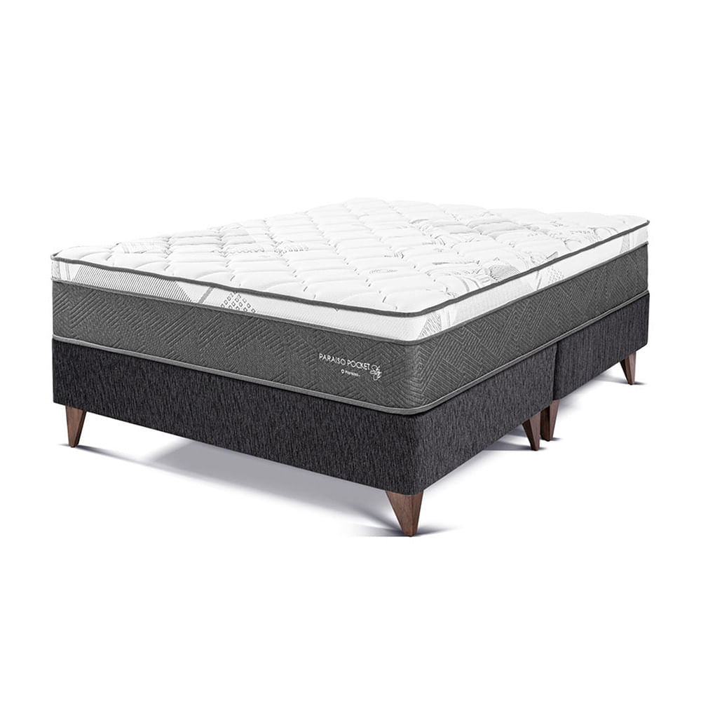 Cama Europea PARAISO Pocket Star King Charcoal