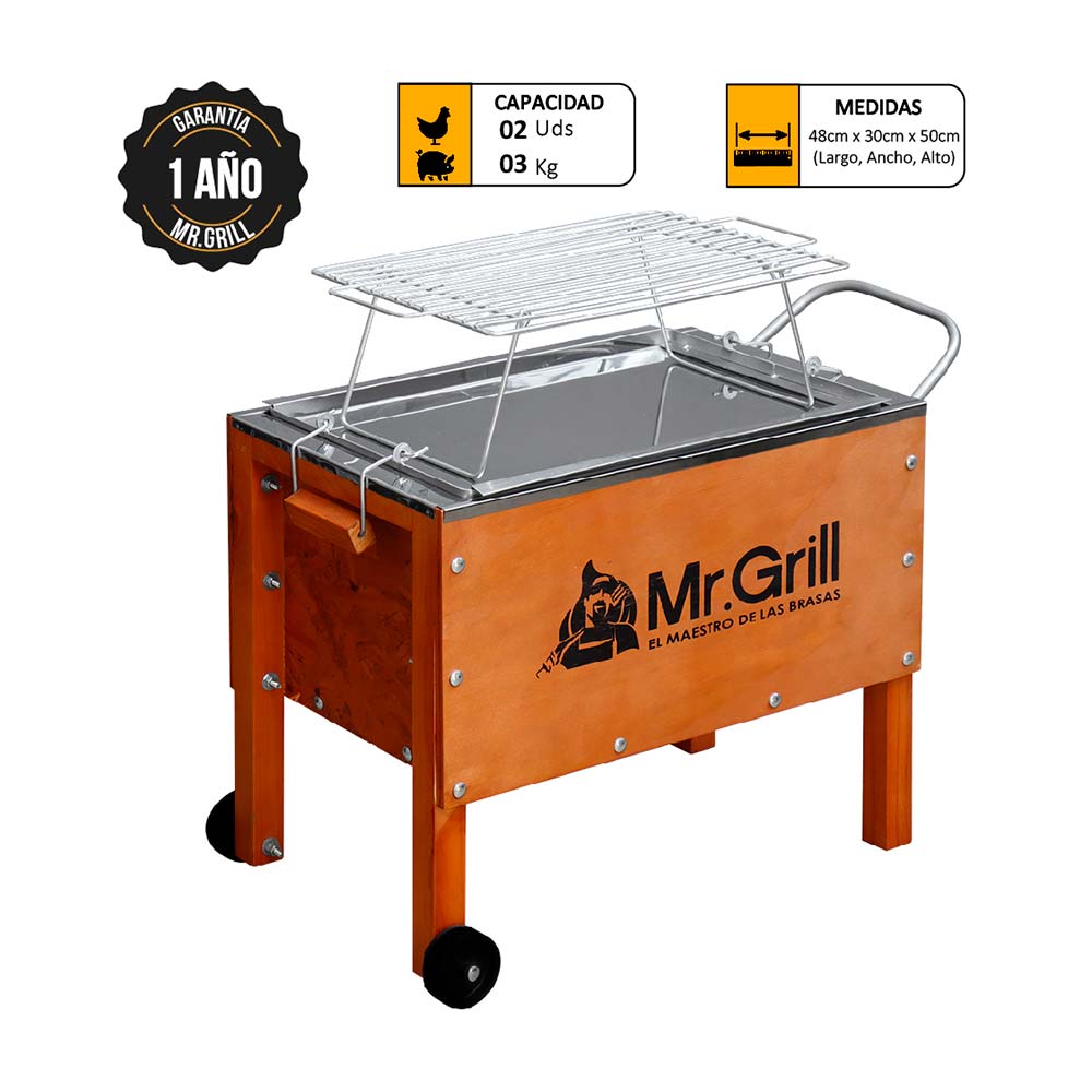 Caja China Chica Mr. Grill Acero Galvanizado + Parrilla