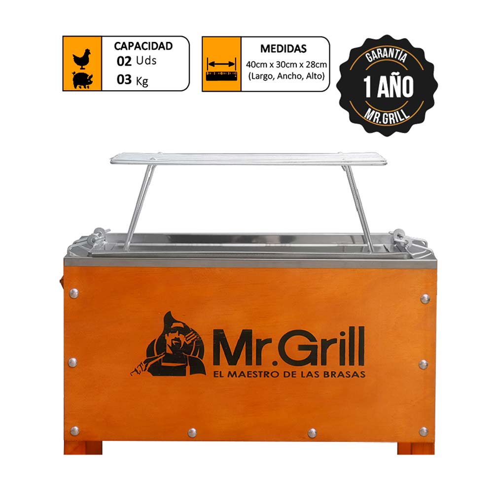 Caja China Mini Mr. Grill Acero Inox + Parrilla