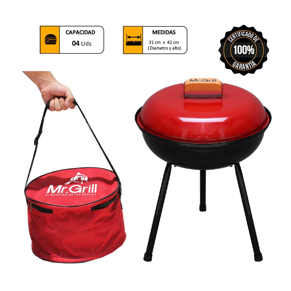 Parrilla Circular Mini Mr. Grill con Maletin