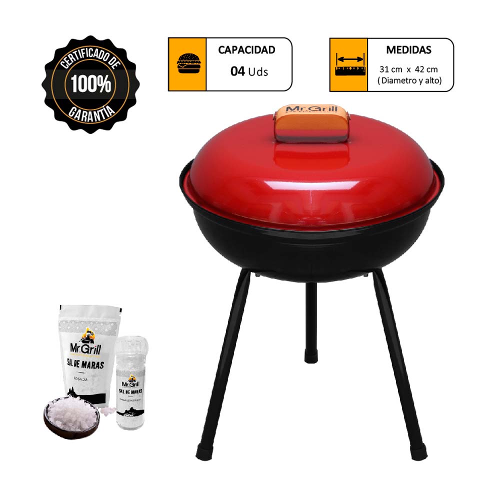 Parrilla Circular Mini Mr. Grill + Kit Sal Maras