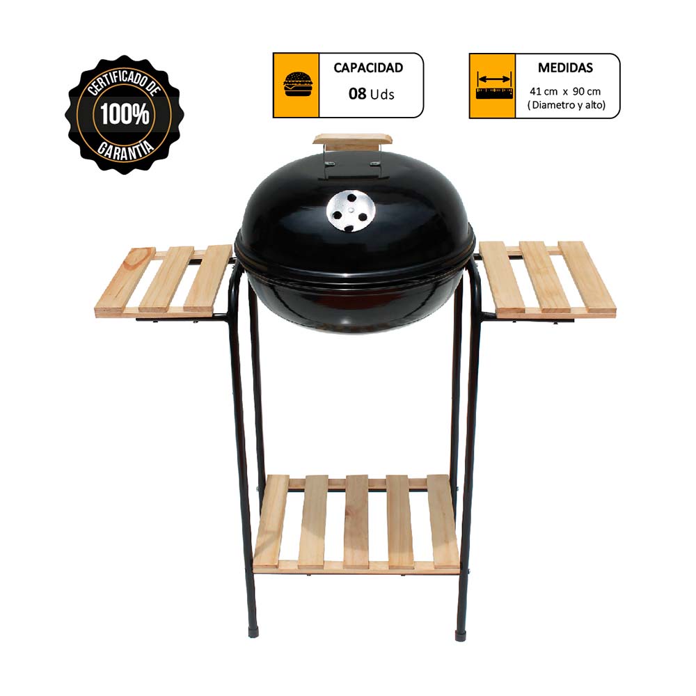 Parrilla Circular Mr. Grill con Madera