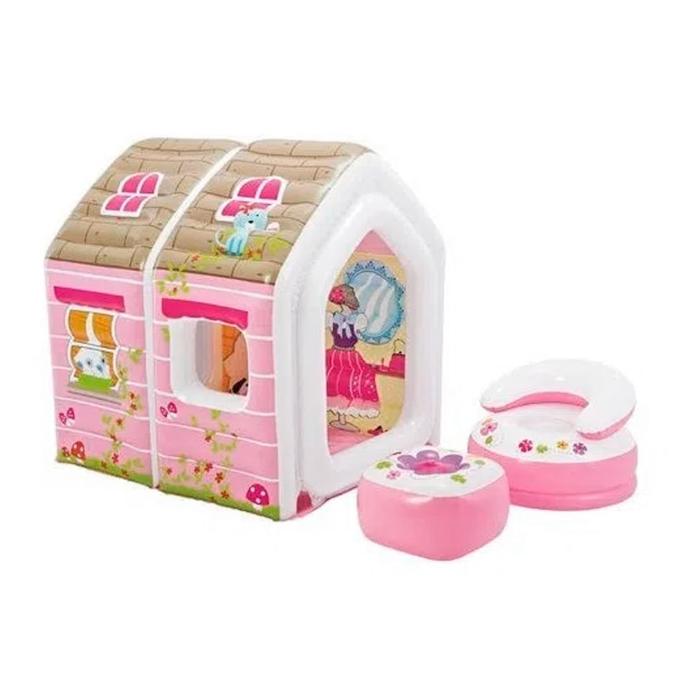 Intex - Casita casa inflable con sillón y puff