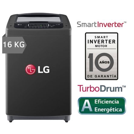 Lavadora LG 16 Kg Smart Inverter Con TurboDrum WT16BPB Negro Claro ...