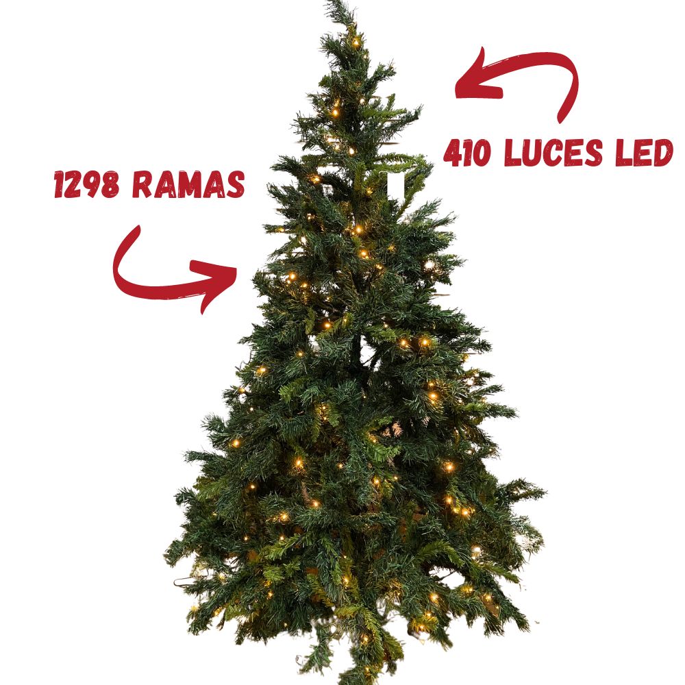 Árbol Tipo Pino de 210cm 1298 Ramas 410 luces LED BPIN210LD Floripa