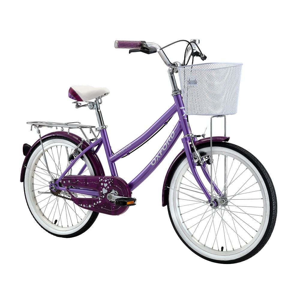 Bicicleta Oxford Cyclotour Aro 20 1v Morado/Blanco