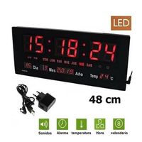Reloj de Pared Digital Grande LED Tiempo Calendario Temperatura Humedad