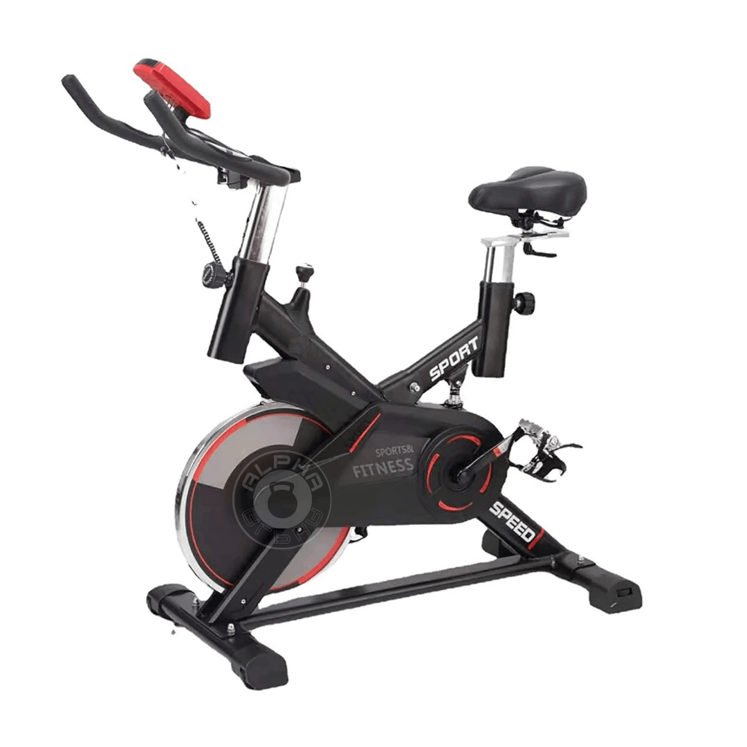 BICICLETA ESTÁTICA SPINNING SEMI PROFESIONAL V10 KG - NEGRO