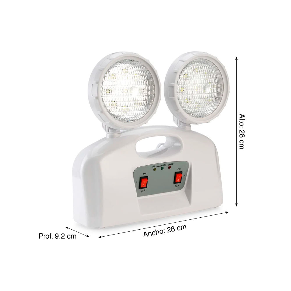 Lámpara de emergencia 2x9LED 4W Promart