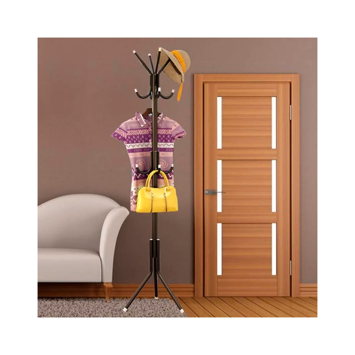 MP_Perchero De Metal Organizador Colgador Estante Negro GESTIONRETAIL