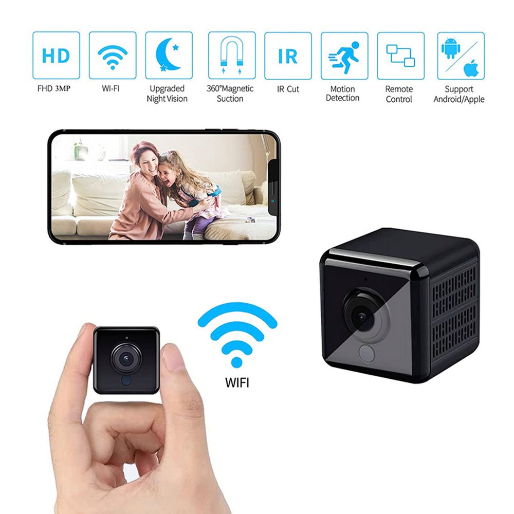 Compre Mini Cámara IP WiFi Wifi Security Security Vigilance Cam HD 1080p  Cámara de Visión Nocturna Remota - Negro en China