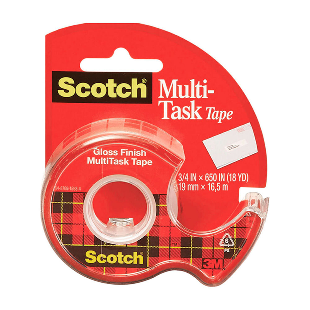 Cinta 3M cristal con dispensador 3/4 x 16.5m