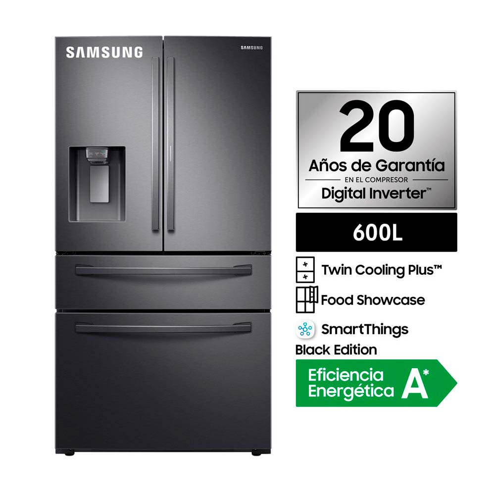 Refrigeradora Samsung RF28R7351SG/PE French Door 600L Negro Promart