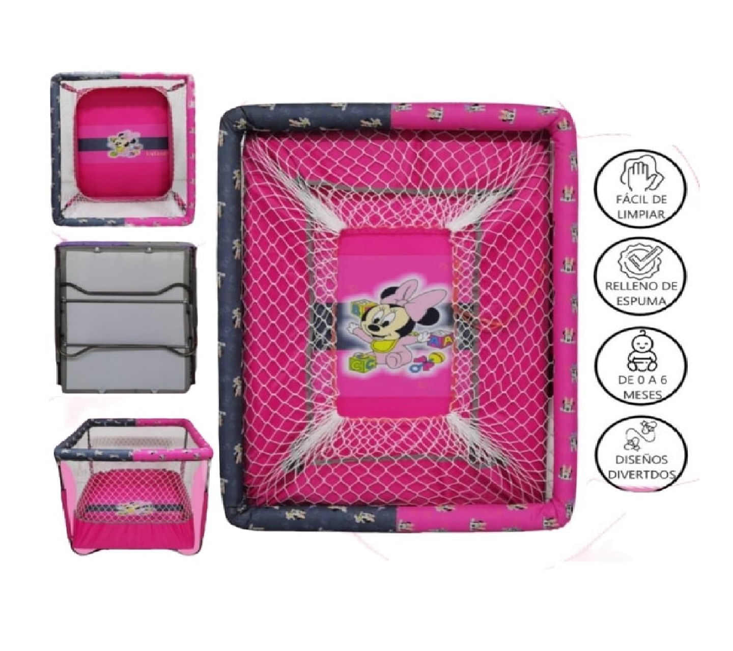 Corral Baby DREAM NEW DW-RS para Bebe pegable Rosado