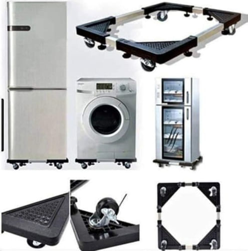 Base para Lavadora Cocina Refri Etc con Rueda Regulable 40 a 60cm Krearack Negro