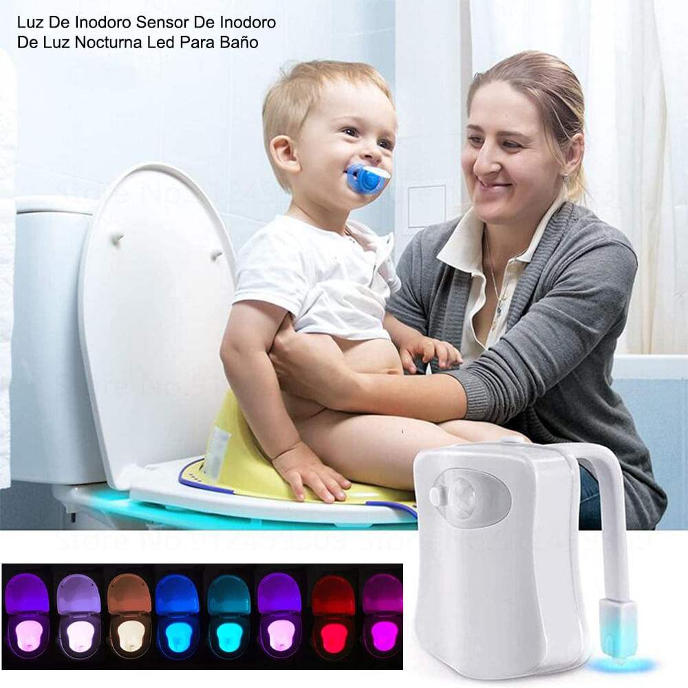 Luz De Inodoro Sensor De Luz Nocturna Led Para Baño Niños Adultos
