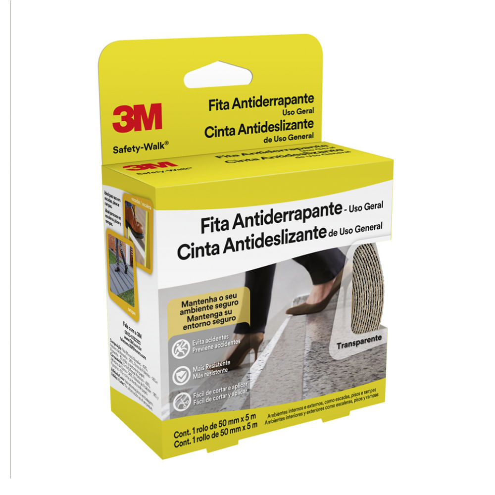 Cinta Antideslizante 3M Safety-Walk Transparente 50mm X 5m - Promart