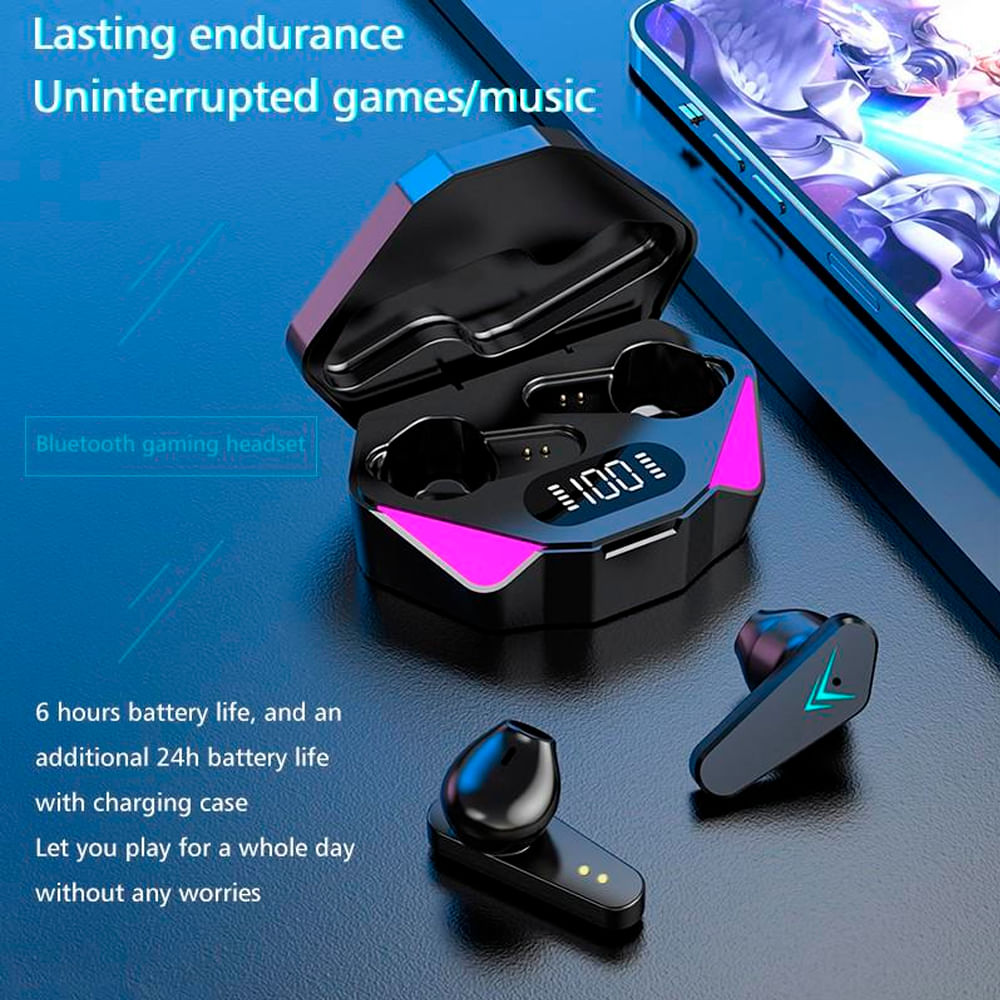 Audífonos Bluetooth Gamer TWS X15 Premium Negro - Promart