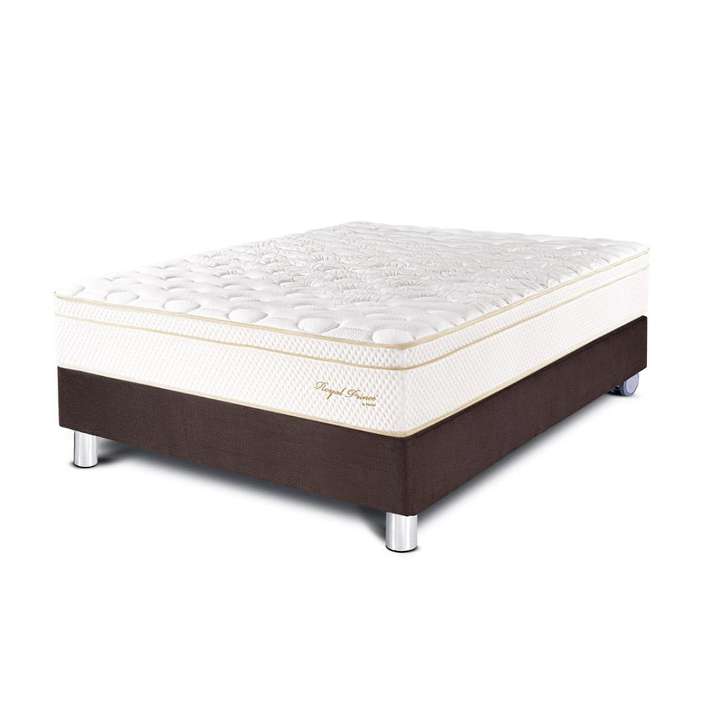 Cama Paraíso Royal Prince 1.5 Plazas Chocolate + 1 almohada viscoelástica + protector